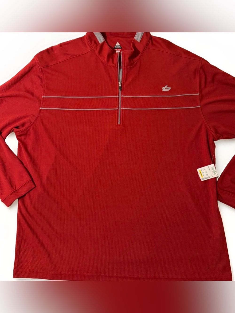 Bolle Golf Mens Red Thermal Quarter Zip Pullover Long Sleeve Mock Neck XXL NWT